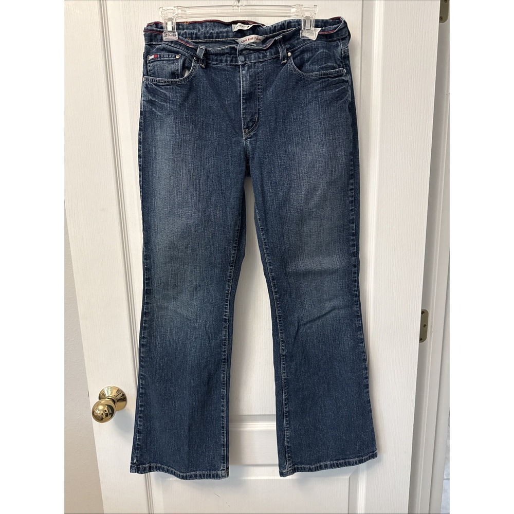 Tommy Hilfiger Womens Low Rise Flare Y2K Jeans Blue Denim Size 10